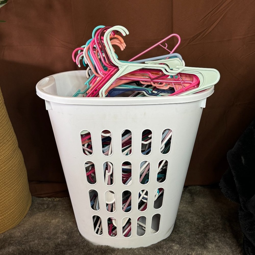 Laundry basket worth of new hangers